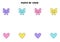 Color matching game for preschool kids. Match cute hearts and bows by colors.