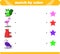 Color matching logic game with cute animal drawings squirrel flamingo bear eagle