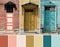 Color matching palette from image of old wooden doors with withered peeling paint in Tartu, Estonia