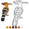 Color me: hoopoe. Cute beautiful hoopoe smiles