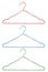 Color metal hangers isolated