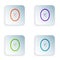 Color Mirror icon isolated on white background. Set colorful icons in square buttons. Vector