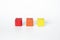 Color Mixing, Origami Cubes - red, yellow makes orange