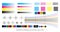 Color mixing scheme or color print test calibration concept.