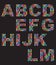 Color mosaic buttons alphabets