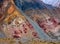 Color mountains in Aconcagua national park. Andes