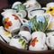 Color mugs on russian flea market