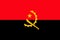 Color national flag of modern Angola state, concept of tourism, economy, politics, emigration, closeup