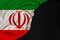 Color national flag of modern state of Iran, beautiful silk, black blank form, concept of tourism, economy, politics, emigration,