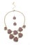 Color necklace with earrings on a white background