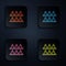 Color neon line Jurors icon isolated on black background. Set icons in square buttons. Vector Illustration.