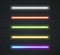 Color Neon Line Lamp Set. Vector