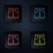 Color neon line Short or pants icon isolated on black background. Set icons in square buttons. Vector