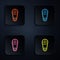 Color neon line Timing belt kit icon isolated on black background. Set icons in square buttons. Vector