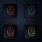 Color neon line Toilet paper roll icon isolated on black background. Set icons in square buttons. Vector Illustration