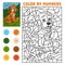 Color by number for children, Dog