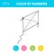 Color by number - Kite. Game for children, education game for children