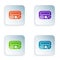 Color Pager icon isolated on white background. Vintage 1990s electronics messenger. Set colorful icons in square buttons