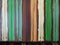 Color paint on wood material green white yellow blue brown background wallpaper