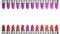 Color palette of various lipsticks isolated on white background. 3d illustration