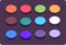 color palette vector. on dark purple background