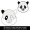 Color Panda Face. Restore dashed lines. Color the picture elements. Page to be color fragments.vector