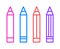 Color pencil line icon