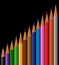Color pencils in black background