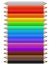 Color pencils. Set of multicolor pencil, office or school supplies arranged in line by colors, bright creative childish