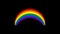Color picture of lgbt rainbow on a black background.