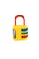 Color plastic closed padlock isolated