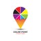 Color point logo design for paint shop place
