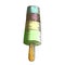 Color Popsicle Frozen Ice On Stick Monochrome Vector