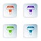 Color Portable home and travel garment steamer for clothes icon isolated on white background. Set colorful icons in