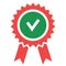 Color quality mark. Approved or certified icon in a flat design.