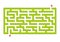 Color rectangular maze. Green garden in cartoon style. Game for kids. Puzzle for children. Labyrinth conundrum. Flat vector