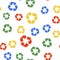 Color Recycle symbol icon isolated seamless pattern on white background. Circular arrow icon. Environment recyclable go