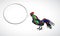 Color rooster illustration with speech bubble