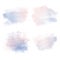 Color rose quartz, serenity watercolor blobs, isolated on white background. Shape design blank watercolor colored