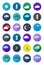 Color round weather forecast icons set