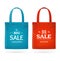 Color Sale Bag Labels Set. Vector