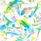 Color seamless pattern of wildflowers.painting