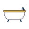 Color sections silhouette of bathtub icon