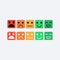 Color set square icon of Emoticons. Rank, level satisfaction rating