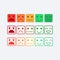 Color set square icon of Emoticons. Rank, level satisfaction rating