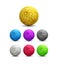 Color Shiny metallic Spheres set. Vector illustration