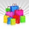 Color shopping bags. Discount concept. Vector illustration