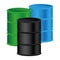 color silhouette with oil barrels