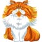 Color sketch fluffy Persian cat