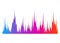 Color sound wave. Audio digital equalizer technology, musical pulse vector Illustration. Voice line waveform or volume